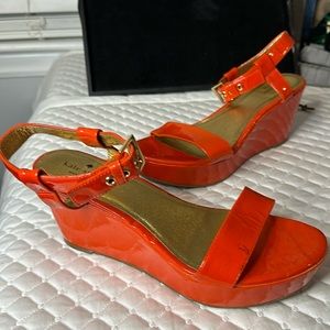 Kate Spade New York patent leather platform sandals 9.5